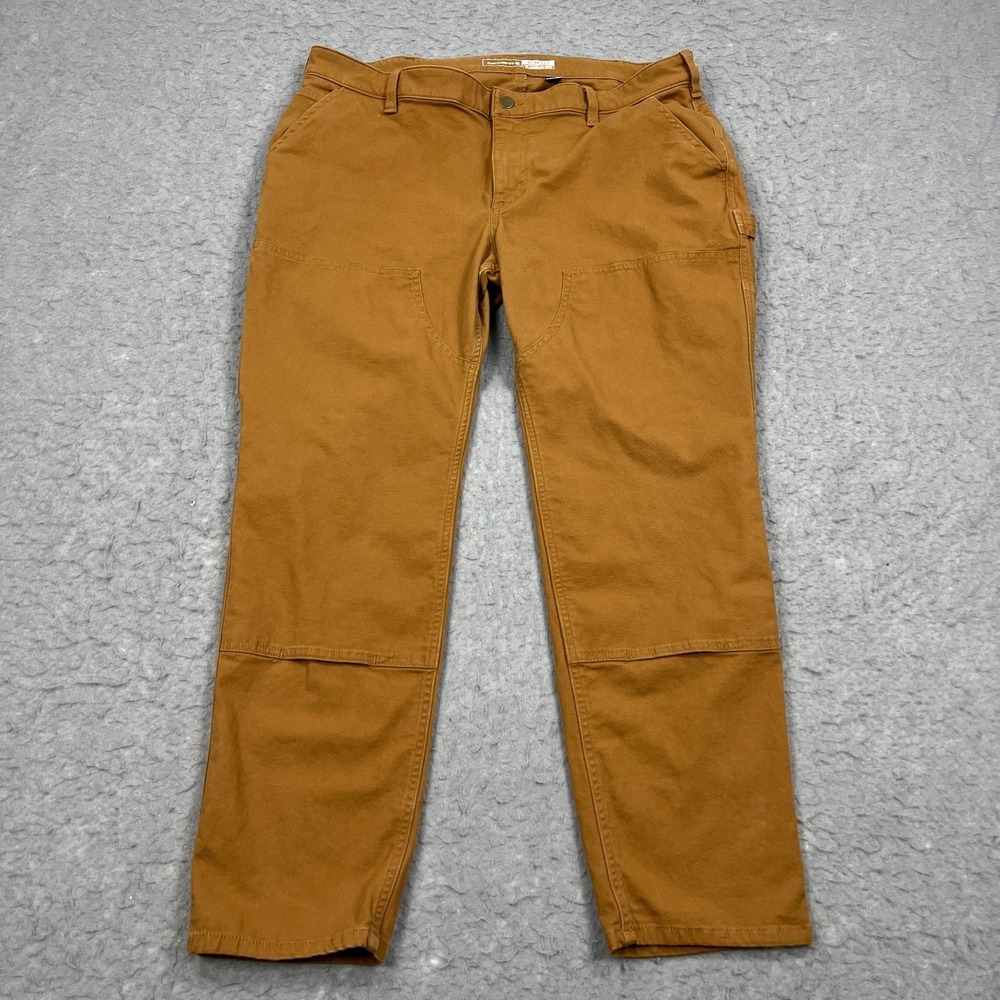 Carhartt Pants Women's 16 Short Brown Canvas Essential‎ Ashland Double Knee Work